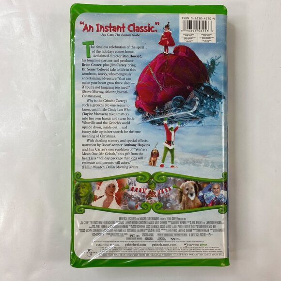 Dr Seuss How The Grinch Stole Christmas VHS Movie Jim Carrey Comedy Classic 2000 - Picture 3 of 4